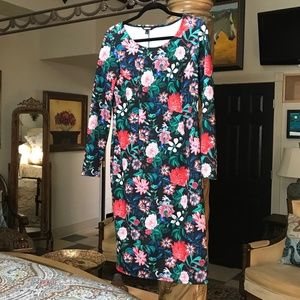 Long sleeve floral sheath dress